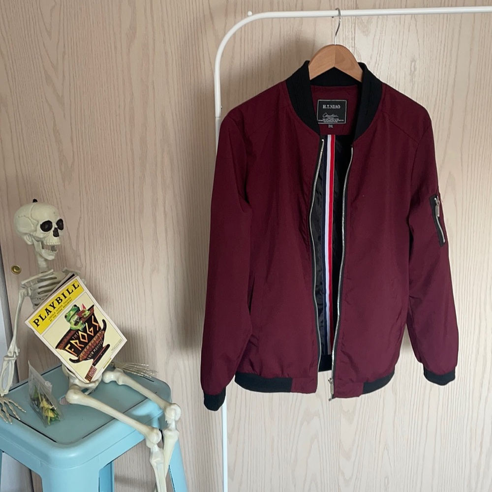 H.T. Niao Red Bomber Jacket